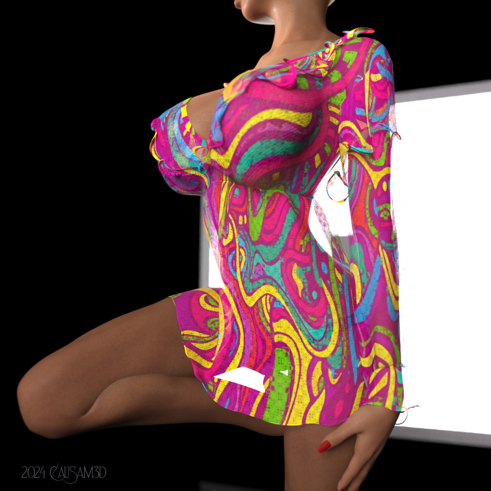 Sixties Negligee Set dForce Outfit for Genesis 8 Female